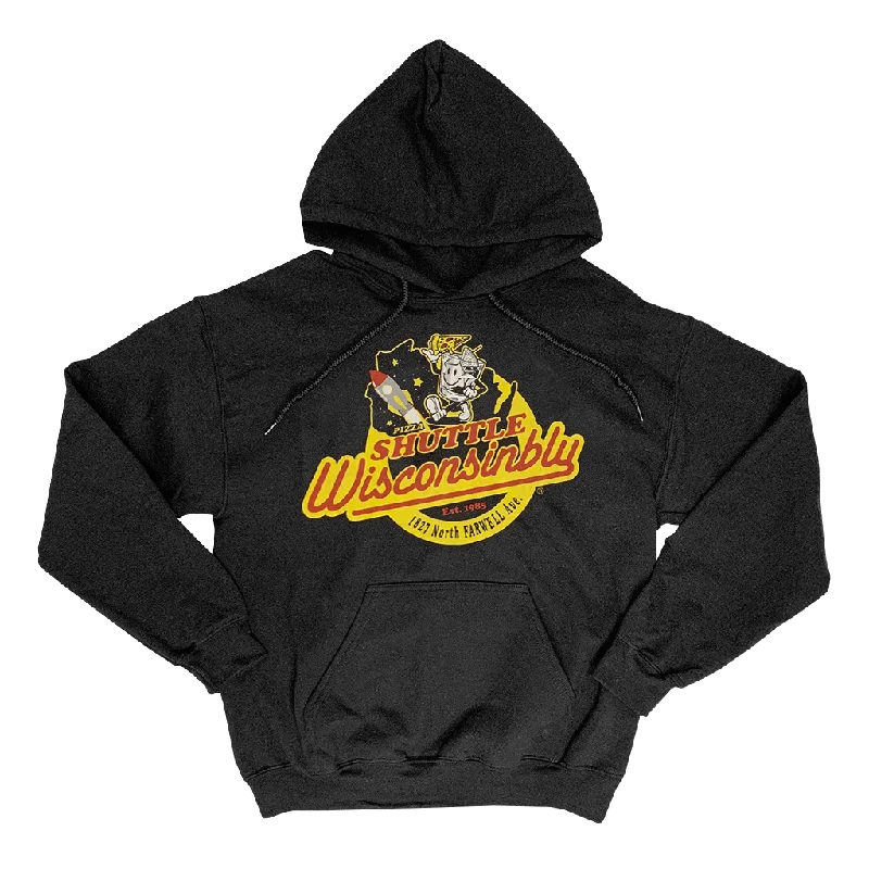 Women's Hooded Sweatshirts with Magnetic ClosurePizza Shuttle Wisconsinbly Hoodie