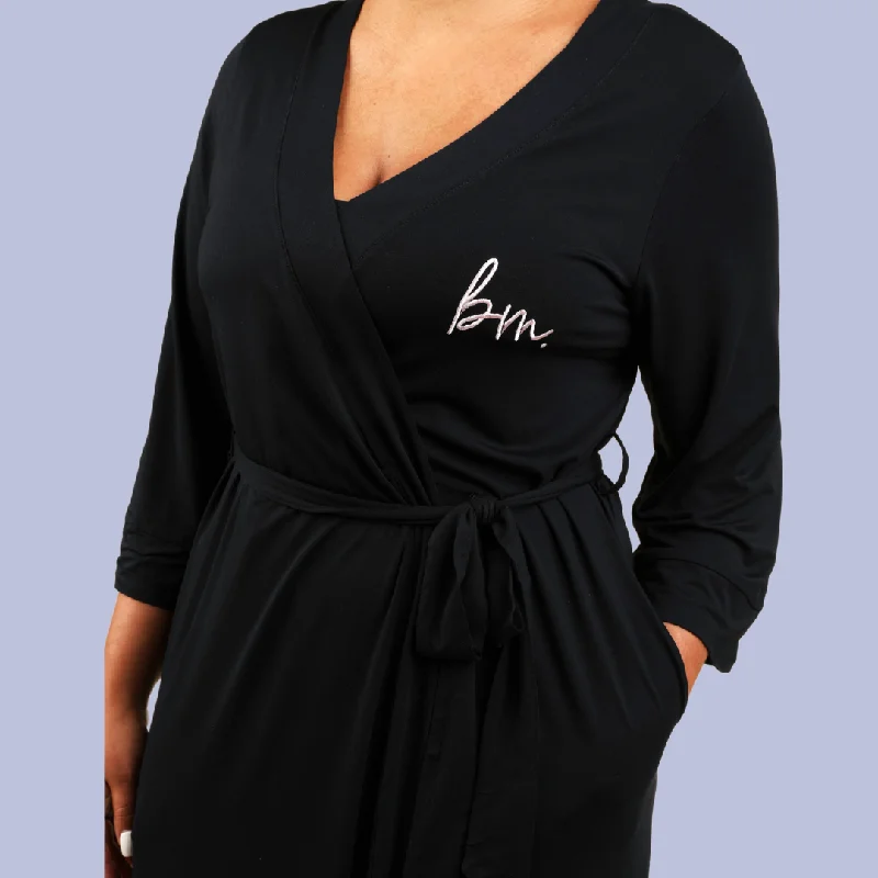 women's pajamas made in USAThe Bamboo Robe Black