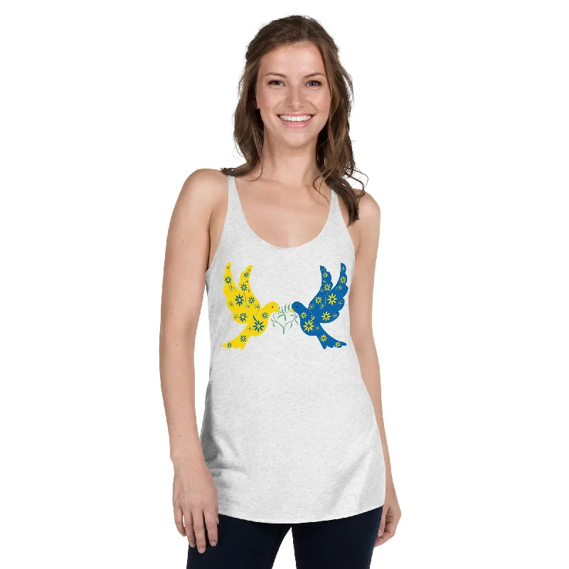 Women's Blouse for OfficeUkrainian Doves of Peace Women's Racerback Tank