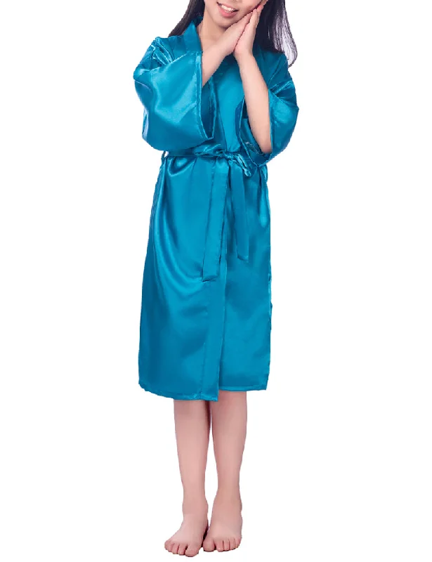 women's pajamas for those who seek ultimate relaxationKid satin robe with belt