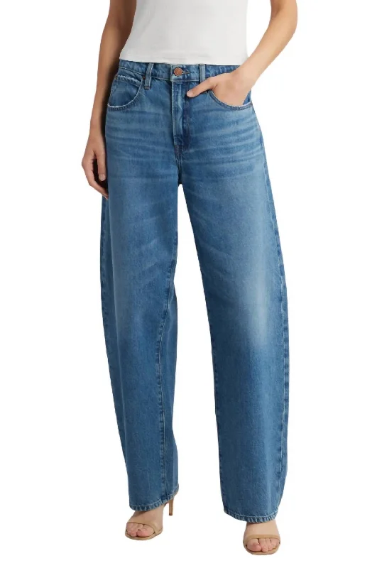 Women's Wide-Leg PantsLow Slung Barrel Leg Jeans In Caramia