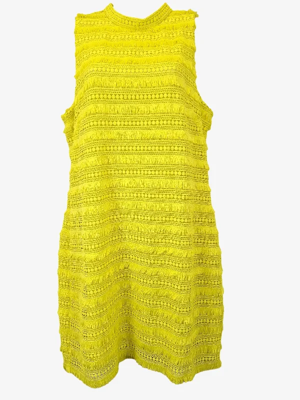 Women's Midi DressesJ.Crew Neon Yellow Broderie Tailored Mini Dress Size 14