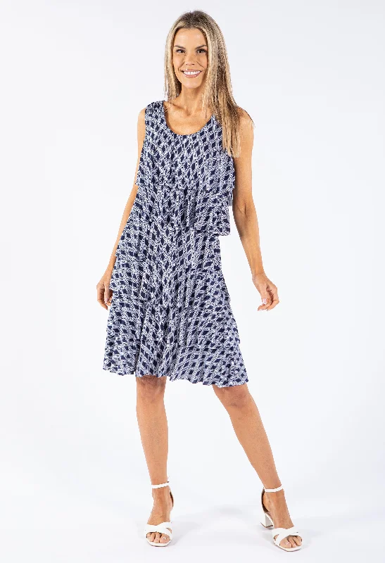 Women's Elegant ShortsChain Print Tiered Dress