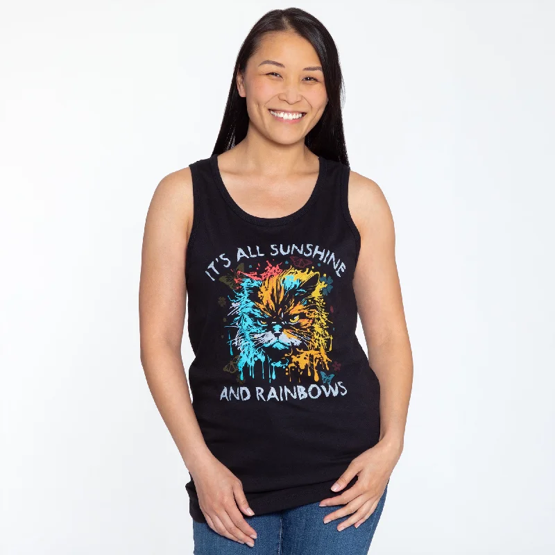 Women's Blouse with Narrow CollarCat Attitude Tank Top