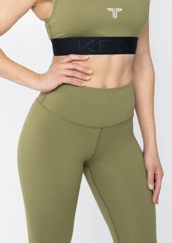 High Waist Power Tech Legging Army Green