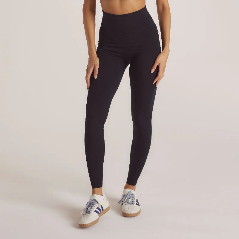 Cotton Blend Leggings - Black