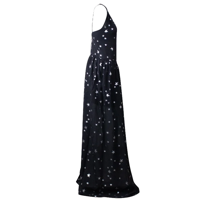 Women's Racerback DressesBlack Stars Fil Coupe Halter Dress