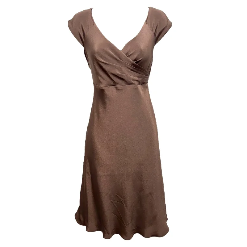 Women's Keyhole-Neck DressesCecelia Silk Bias Cut Dress - Espresso J. Crew, Size 10petite