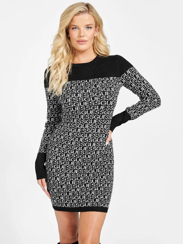 Women's Sweetheart-Back DressesMuna Logo Sweater Dress