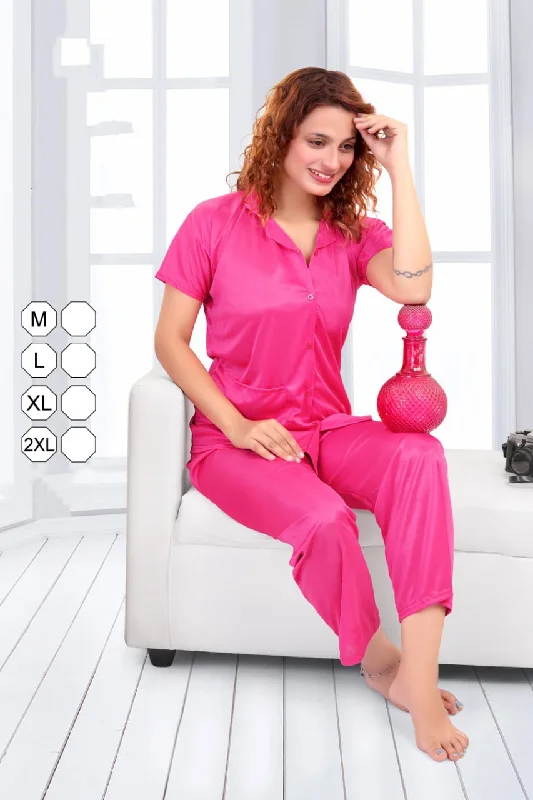 women's pajamas in bold patternsSatin night suits Combo Set for women