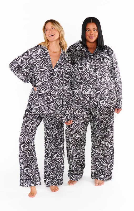 women's pajamas featuring animal printsClassic PJ Set ~ Zebra Silky