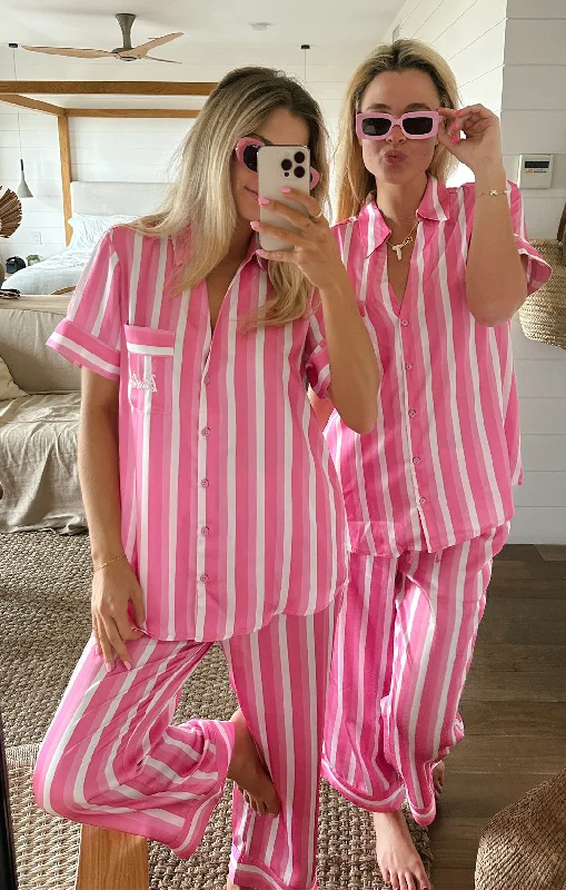 women's pajamas for cold weatherGirls Night PJ Set ~ DreamHouse™ Stripe Satin