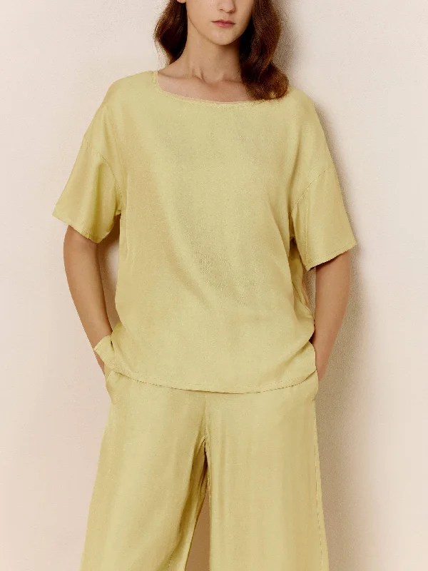 women's pajamas with elastic waistbandsSilk Sleep Tee