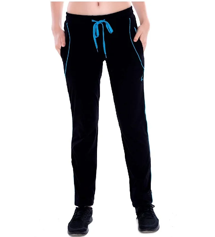 high-quality women's pajama setsLovable Cotton Slim Fit Black Track Pants For Women